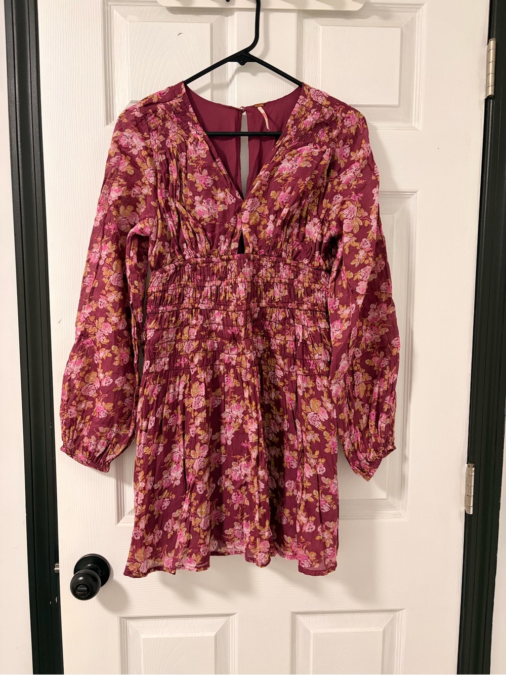 Free People Floral Smocked Waist Dress 100% cotton